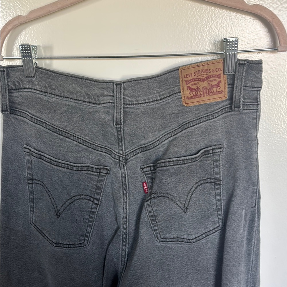 Levi's Ribcage Straight Leg Gray Denim Jeans